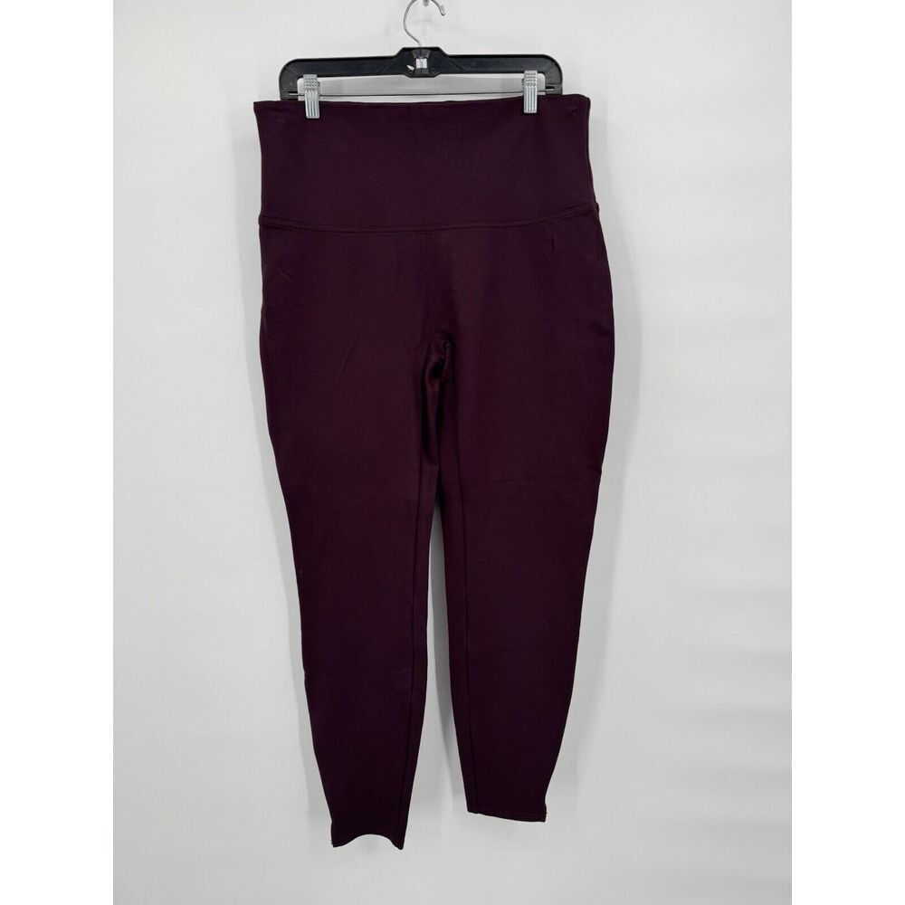Spanx‎ Ankle Ponte Split Hem Legging Burgundy Women's Size 1X EUC